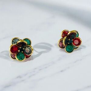 Vintage Vonelle Multi-Color
Crystal Push Back Earrings, ca.
1980s